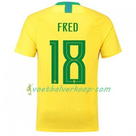 Brazilië Fred 18 Thuisshirt WK voetbal 2018